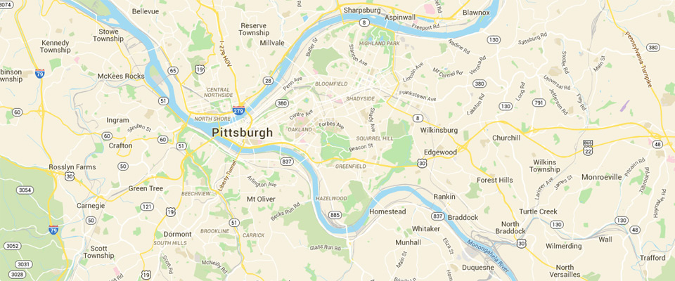 Pittsburgh Dumpster Rental Service Area Map